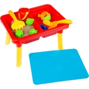 Hey! Play! Water or Sand Sensory Table with Lid and Toys