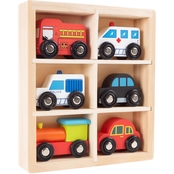 Hey! Play! Mini Wooden Car 6 pc. Toy Set