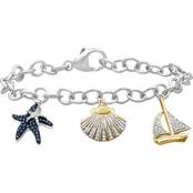 She Shines 14K Gold Over Sterling Silver 1/3 CTW Diamond Nautical Charm Bracelet
