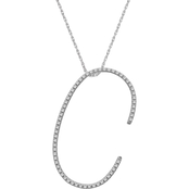 Sterling Silver 1/3 CTW Diamond C Initial Pendant