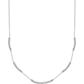 She Shines Sterling Silver 1/10 CTW Diamond Bar Links Necklace
