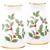 Noritake Holly and Berry Gold Salt and Pepper Shakers Set