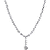 Sterling Silver Cubic Zirconia Lariat Necklace 18 in.