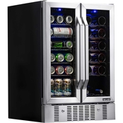 NewAir 24 in. Built-in Dual Zone 18 Bottle and 58 Can Wine and Beverage Cooler