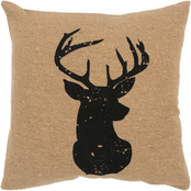 Rizzy Home Deer Stag Black 20 x 20 in. Pillow