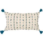 Rizzy Home Geometric Teal Polyester Filled Pillow