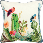 Rizzy Home Birds 20 x 20 in. Polyester Filled Pillow