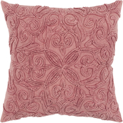 Rizzy Home Solid Pink Square Decorative Throw Pillow