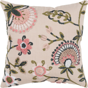 Rizzy Home Floral Blush Square Decorative Throw Pillow