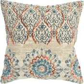 Rizzy Home Medallion Orange Polyester Filled Pillow