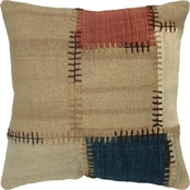 Rizzy Home Color Block Natural Square Decorative Throw Pillow