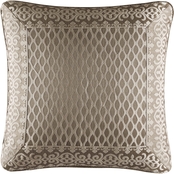 Five Queens Court Beaumont Champagne 20 in. Square Decorative Throw Pillow