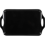 Gibson Home 19 in. Tropical Sway Black Serving Tray