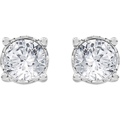 14K White Gold 1 1/2 CTW Diamond Round Solitaire Earrings