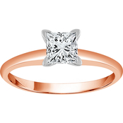 14K Gold 1/2 CTW Princess Diamond Solitaire Ring