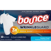 Bounce Wrinkle Guard Mega Dryer Sheet 60 ct.