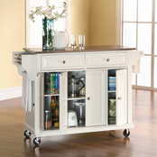 Crosley Full Size Stainless Steel Top Kitchen Cart