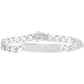 Love Honor Cherish Sterling Silver 1/2 CTW Diamond Bar Curb Bracelet