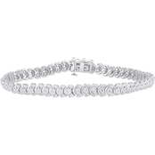 Love Honor Cherish Sterling Silver 1/2 CTW Diamond Tennis Bracelet