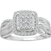 10K White Gold 1/2 CTW Diamond Engagement Ring Size 7