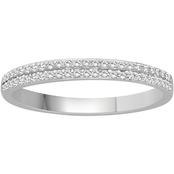 She Shines Sterling Silver 1/4 CTW Diamond 2 Row Band Ring