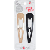 Scunci Real Style Metal Textured Snap Clips 2 ct.
