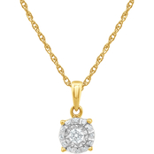 Gold Over Sterling Silver 1/10 CTW Diamond Pendant