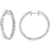 Sterling Silver 1/4 CTW Inside Out Diamond Hoop Earrings