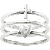 James Avery Sterling Silver Faith and Love Ring Set