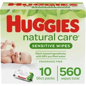 Huggies Natural Care Fragrance Free Sensitive Baby Wipes 560 ct.