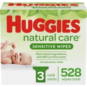 Huggies Natural Care Fragrance Free Baby Wipes Refill 528 ct.