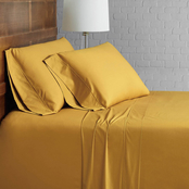 Brooklyn Loom Solid Cotton Percale 4 pc. Sheet Set