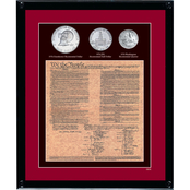 American Coin Treasures Framed U.S. Constitution with All 3 Bicentennial Coins