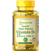 Puritan’s Pride Vitamin D3 25mcg (1000 IU) 200 ct.