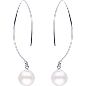 Imperial Sterling Silver Wire Drop Freshwater Cultured Pearl Earrings