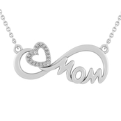 Sterling Silver Diamond Accent Mom Infinty Heart Necklace