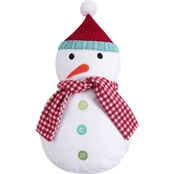 Levtex Home Merry & Bright Holly Jolly Figural Snowman Pillow 17 x 11