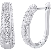 10K White Gold 1 CTW Diamond Earrings