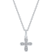 Sterling Silver Diamond Accent Bold Cross Pendant