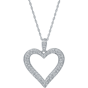 10K White Gold 1/2 CTW Diamond Crossover Heart Pendant