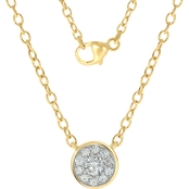 14K Gold Over Sterling Silver 1/10 CTW Diamond Necklace
