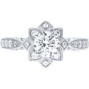 14K White Gold 1 CTW Diamond Engagement Ring Size 7
