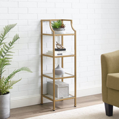 Crosley Aimee Short Etagere in Soft Gold Finish