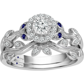 Traditions in Blue 10K White Gold 1/3 CTW Diamond Bridal Set Size 7