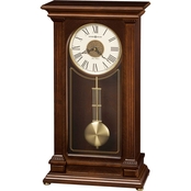 Howard Miller Stafford Wooden Sofa Table Clock with Teak Wood Veneer