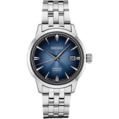 Seiko Men's Presage Stainless Steel Watch with Blue Dial SRPB41