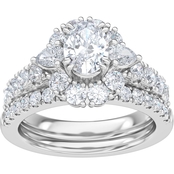Above Love 14K 1 1/2 CTW Lab Created Diamond Bridal Set GSI Certified Size 7