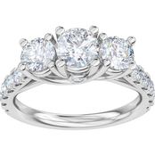 Above Love 14K White Gold 1 1/2 CTW Lab Created Diamond 3 Stone Ring Size 7