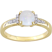 Sofia B. 10K Yellow Gold 1/2 CTW Opal and Diamond Accent Ring