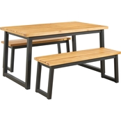 Signature Design by Ashley Town Wood Outdoor 3 pc. Dining Set with Bench